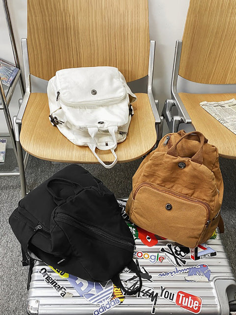 Massiver Umhängetaschen-Rucksack aus Segeltuch im japanischen Stil