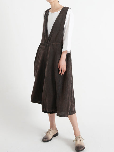 Leinen ärmellose Frauen Sommer lose Overall Overalls