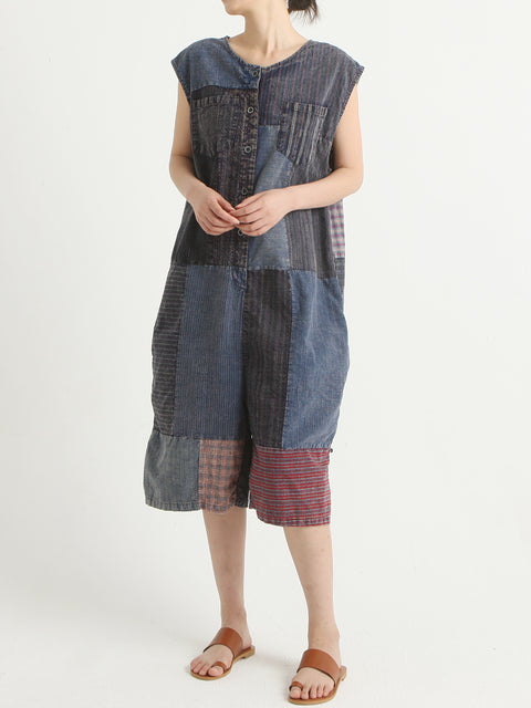 Denim Vintage Sommer Patchwork Overall Overall