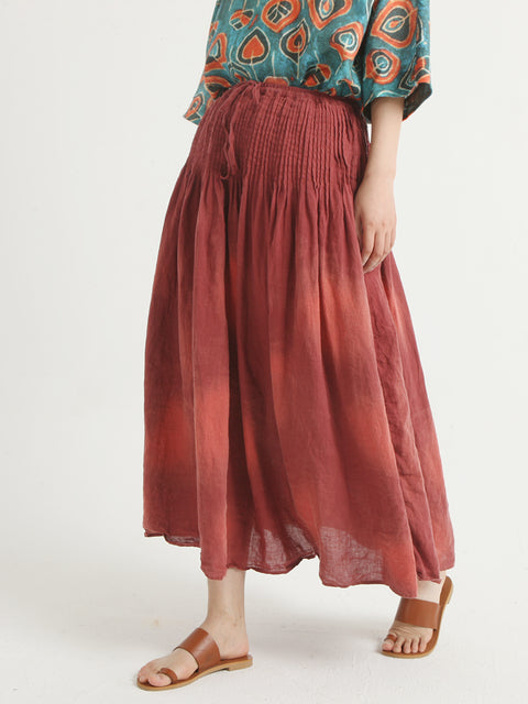 Linen Casual Women Summer Loose Skirt