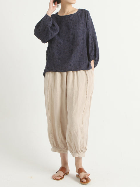 Plus Size Linen Casual Women Loose Harem Pants