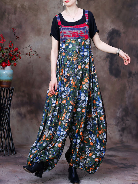 Sommer Vintage Floral Damen Retro Overall