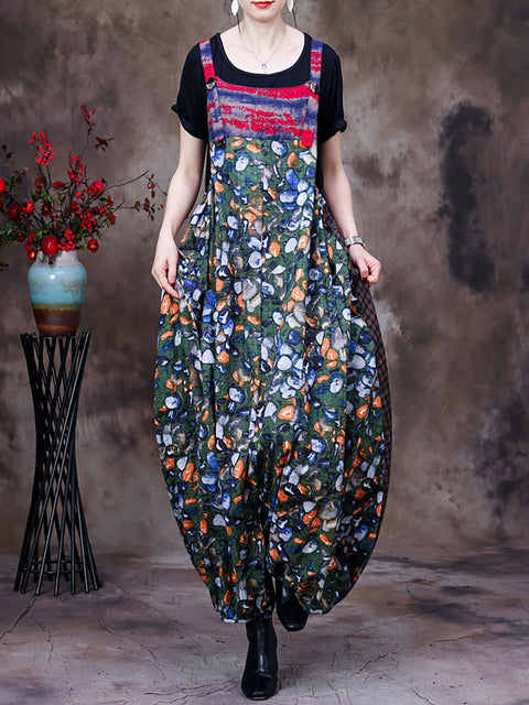 Sommer Vintage Floral Damen Retro Overall