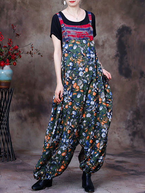 Sommer Vintage Floral Damen Retro Overall