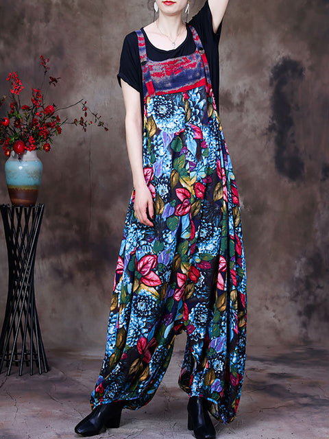 Sommer Vintage Floral Damen Retro Overall