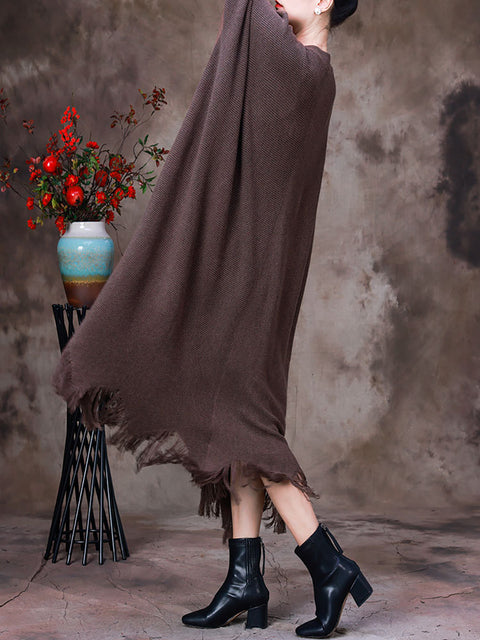 Autumn Patchwork Wool Irregular Coat For Women