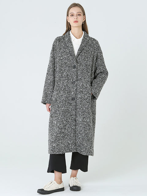 Plus Size Long Wool Damen Winter Langarmmantel M-2XL